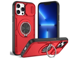 Capa Zruxe Compativel Com Iphone 13 Pro (magsafe - Suporte Giratorio - Cor Vermelha)