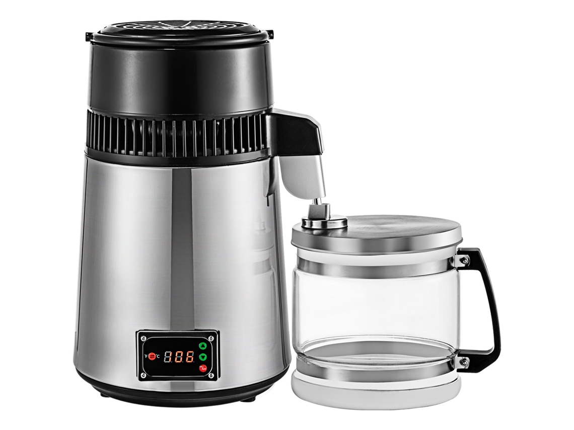VEVOR Máquina Destilador de Água 4L com Recipiente de Vidro Velocidade de Destilação de 1 L/H