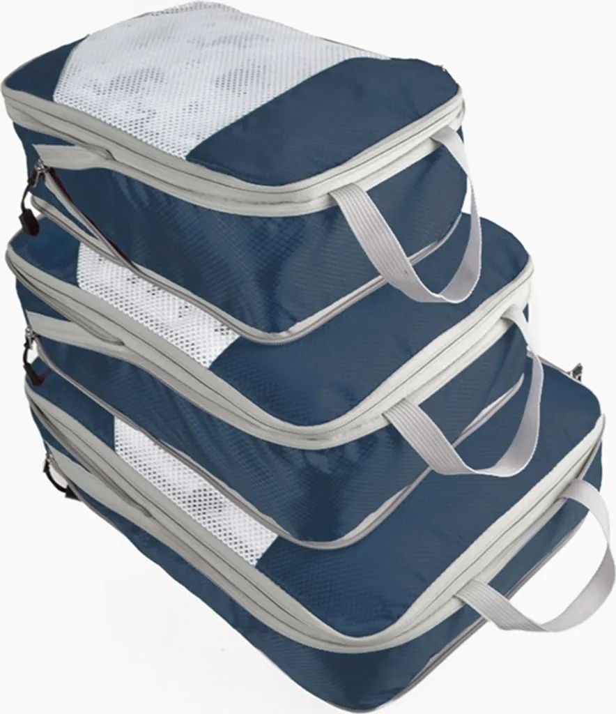 Conjunto de 3 Peças BRILVIBERA: Organizador de Mala, Bolsa de Viagem Impermeável e Capas para Roupas