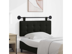 Vidaxl Cabeceira Suspensa com Luz Led Preto Couro Sintético