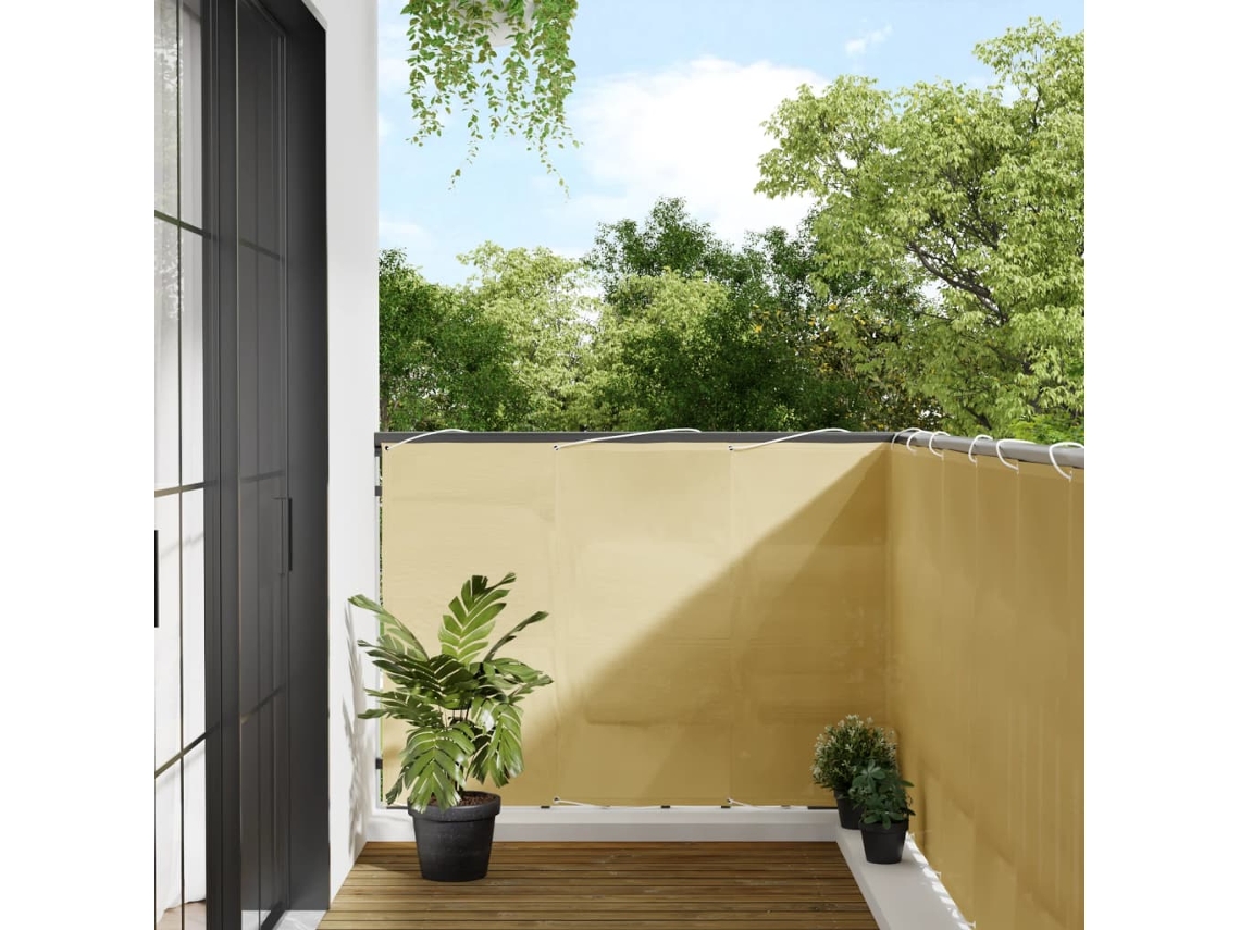 Vidaxl Tela De Varanda 120x700 Cm 100% Poliéster Oxford Cor Areia