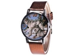 Reloj De Cuarzo Para Hombre Con Correa De Cuero Pu Resistente Al Agua (café)