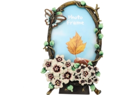 Moldura Vintage 15x15cm Zinco Esmaltado Branco Estilo Retrô Europeu Ideal Fotos Espécimes Plantas Enfeite GOKOCO
