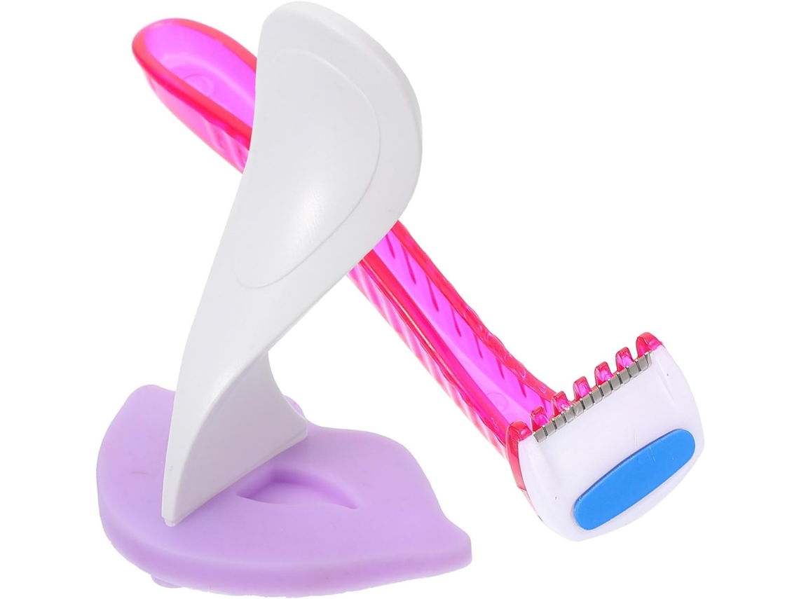 Depilador íntimo feminino, feito de ABS e silicone para remoção precisa de pelos em áreas específicas.