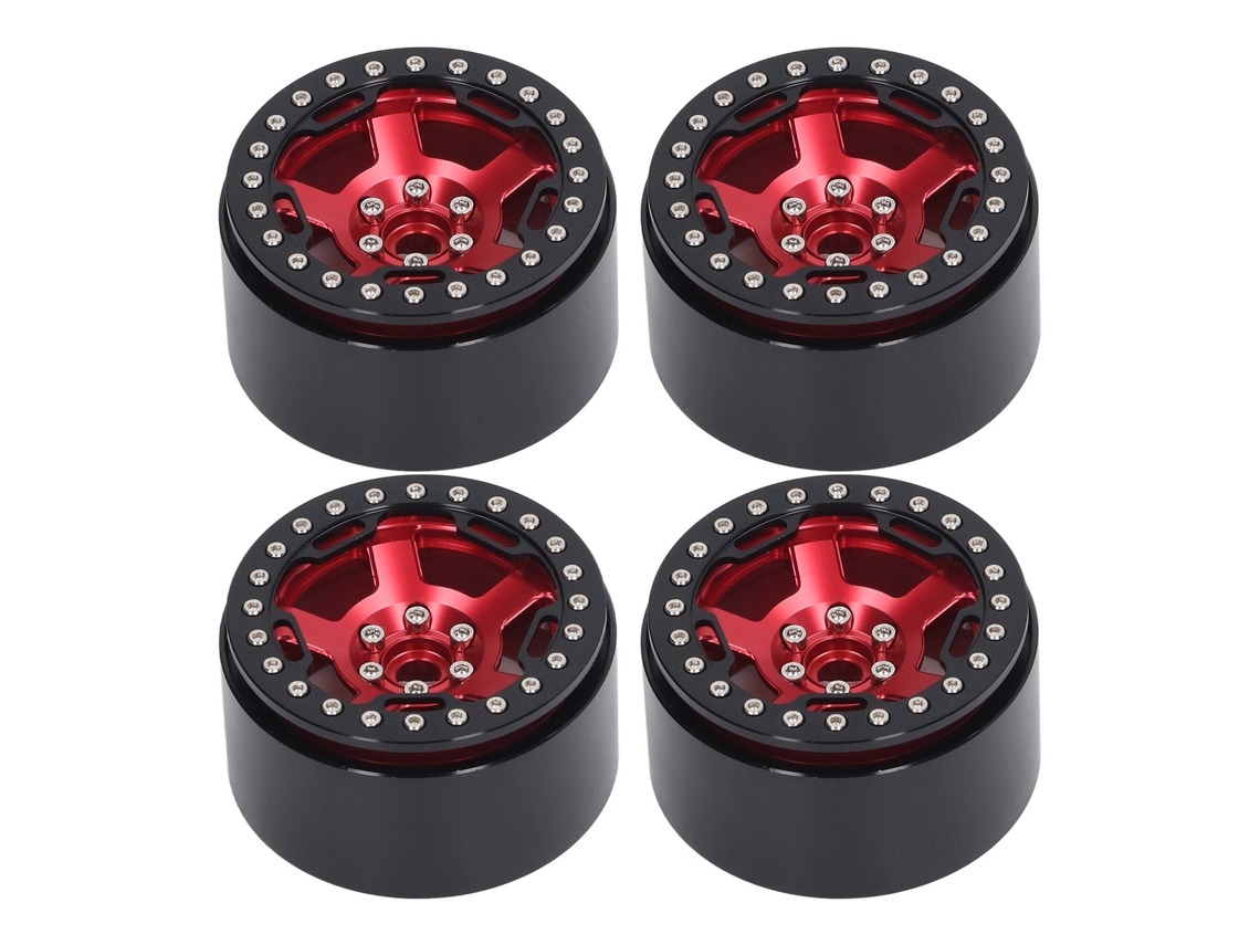 Mali 4 Pcs Cubo de Roda de Carro Rc 2.2 Polegadas 12mm Hex Drive Alumínio 36mm para Crawler 1/10 Vermelho
