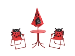 Conjunto Bistrô de Jardim Infantil 3 Pcs com Guarda sol Vermelho MAISON EXCLUSIVE