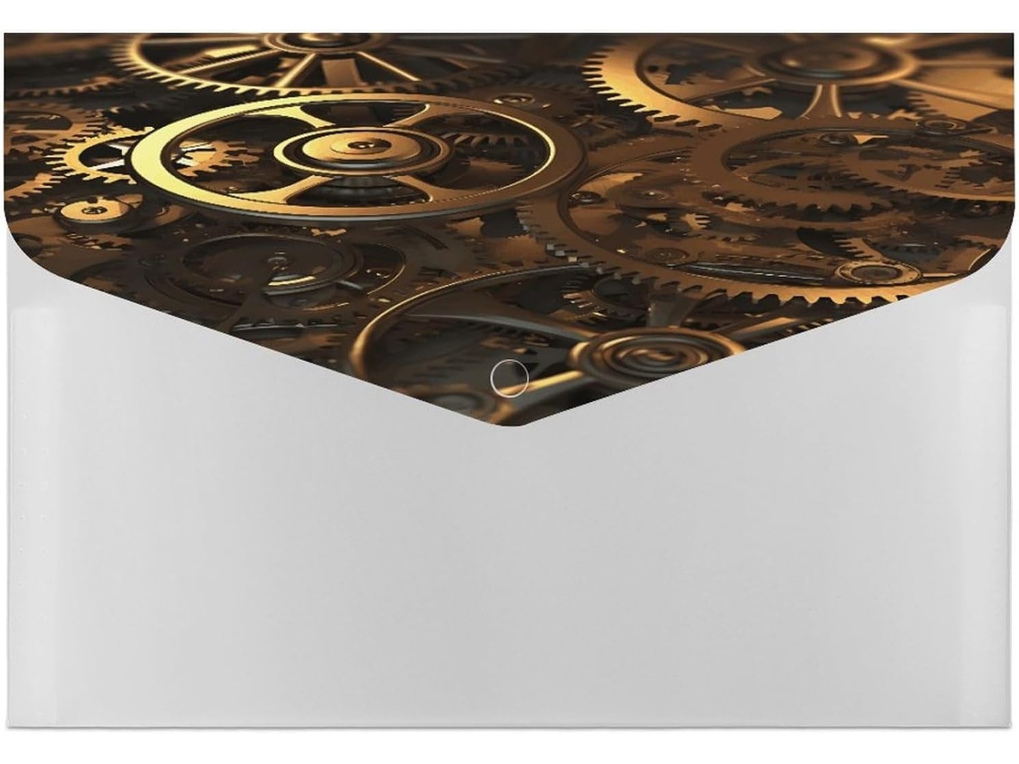 Pasta Organizadora De Arquivos Tamanho Carta Com Engrenagens Steampunk Incríveis, Pasta Expansível Com 6-bolsos