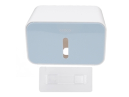 Suporte de Papel Higiênico Azul Sem Furaco Impermeável Parede