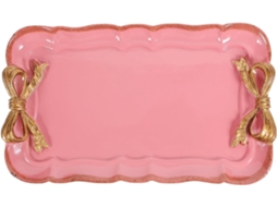 Nuobesty Prato Decorativo Multifuncional Para Joias Em Resina Rosa-alaranjada, Bandeja Porta-colares E