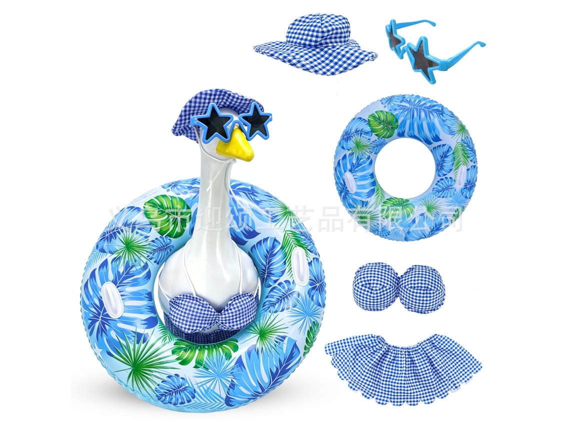Laxiscreed Bikini De Verão Para Praia E Piscina, Conjunto De 5 Peças, Estilo Azul Grelhado, Tamanho 23 Polegadas