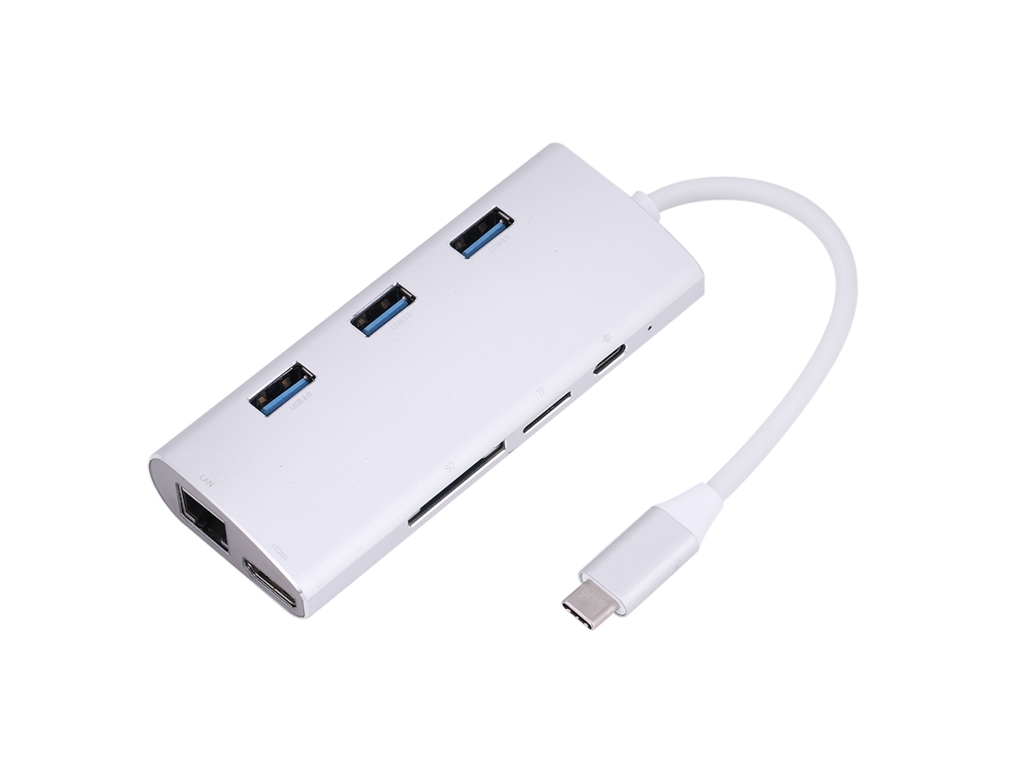Adaptador Hub Type C 8 Em 1 Com Hdmi 4k E Leitor De Cartões