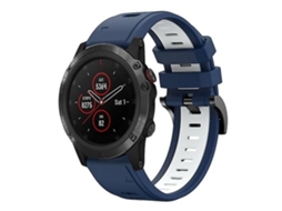 Lurelia Pulseira, Compatível Com Garmin Fenix 5x Plus 26mm Azul Meia - Noite Branco