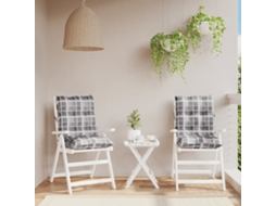 Vidaxl Almofadões Cadeira Encosto Baixo 2 Pcs Oxford Xadrez Cinzento