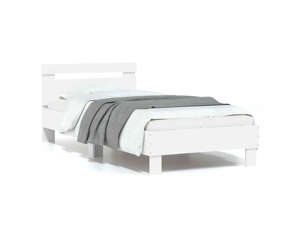 Bed Frame, Bed Frames Vidaxl Branco Madeira Processada (75 X 190 Cm)