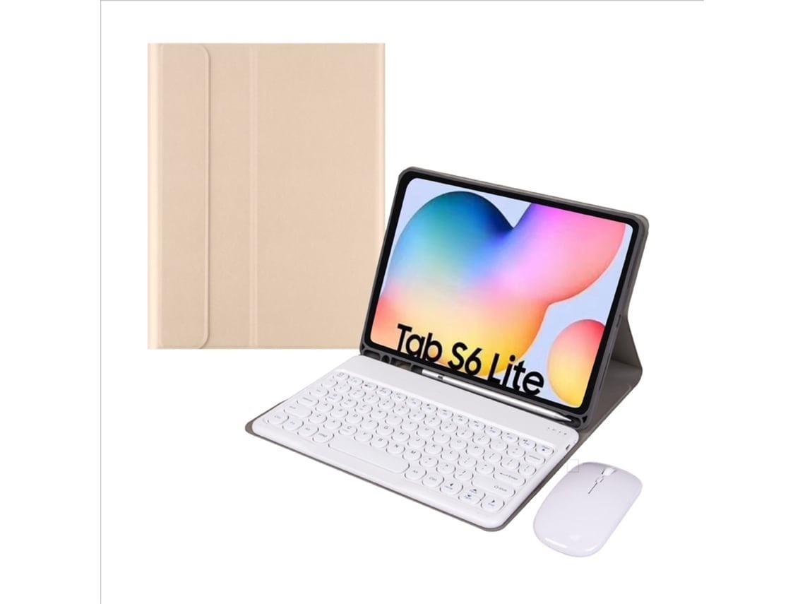 Capa Com Teclado Para Tablet Lurelia, Para Samsung Galaxy Tab S6 Lite 10.4/p610 Dourada, Teclado Bluetooth