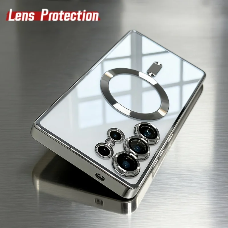 Capa Protetora Samsung Magsafe Com Carregamento Sem Fio Magnético (prateada) Para Galaxy S21.