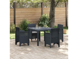 Vidaxl Conjunto De Jantar Para Jardim 5 Pcs Antracite Polipropileno