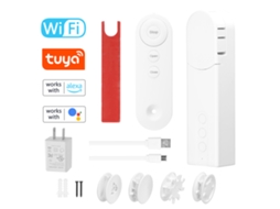 Motor de Cortina Inteligente Tuya Wifi, Controle Remoto App, Compatível com Alexa, Sensor de Temperatura
