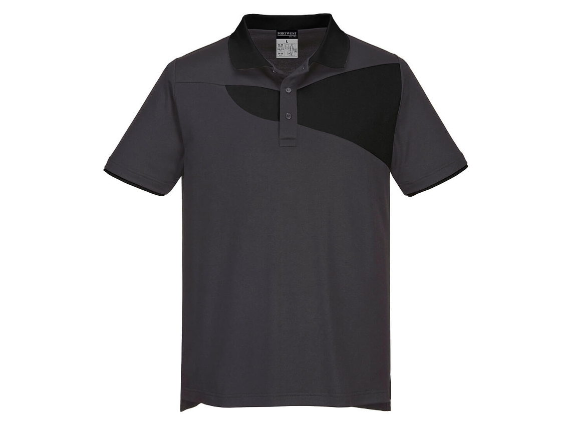Polo De Manga Curta Pw2 – Construção Premium Para Conforto Cinza E Preto / Gg