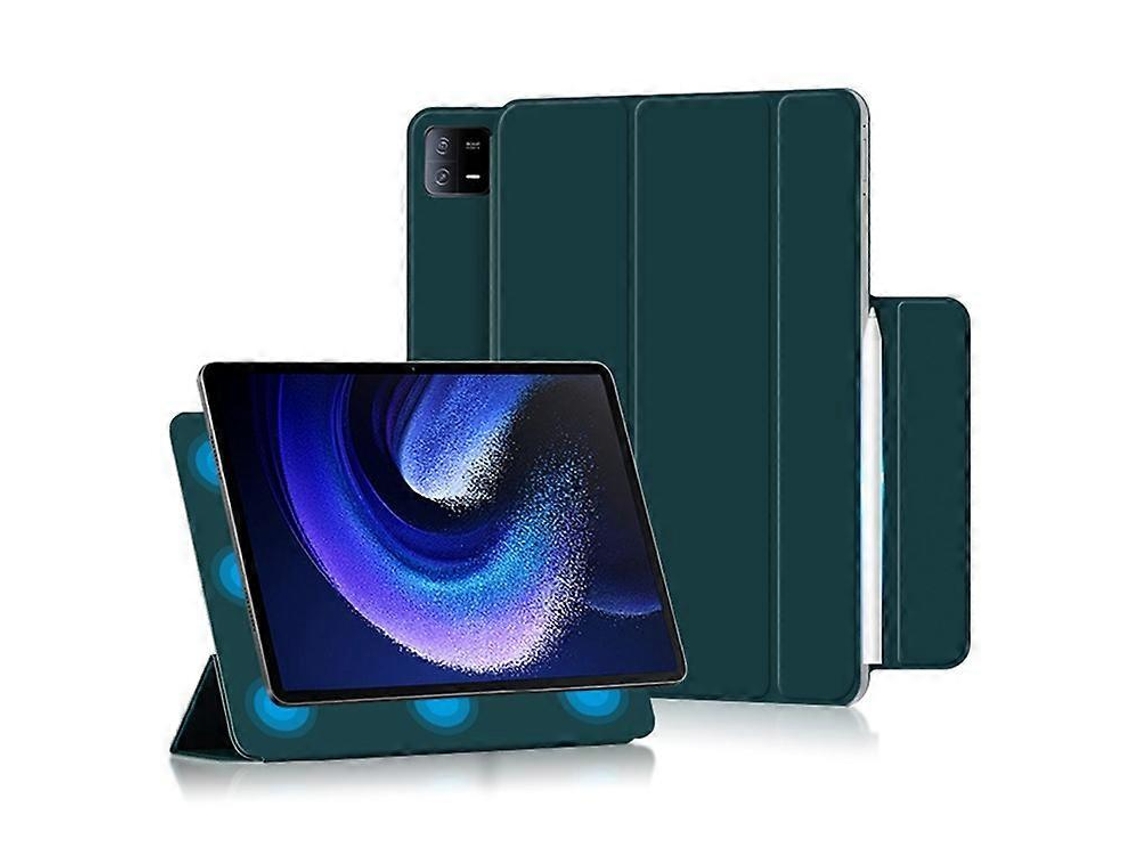 Capa De Couro Pu Magnética Para Tablet Xiaomi Pad 6 Com Suporte Triplo.
