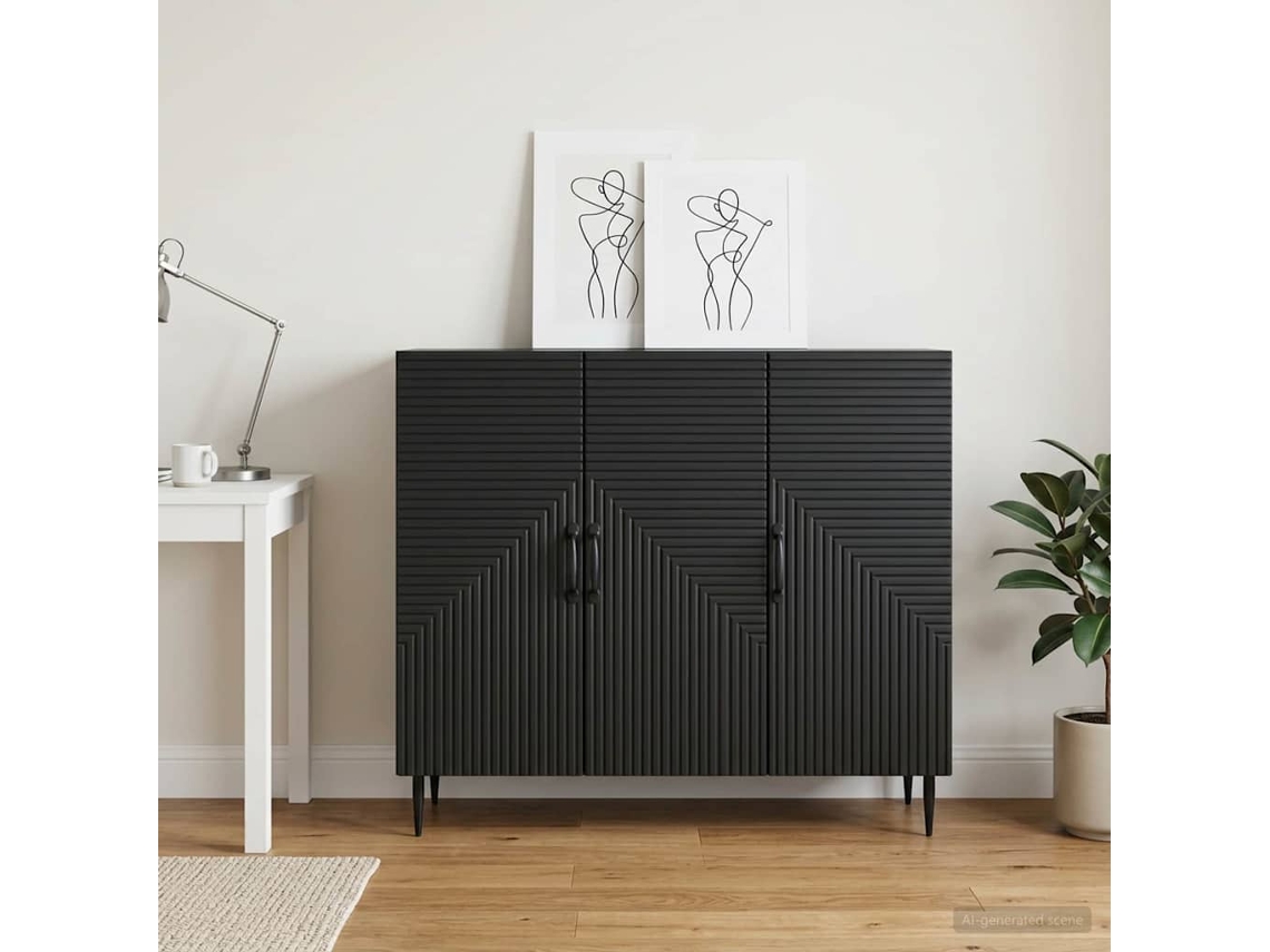 Vidaxl Buffet Preto 89 X 34,5 X 80 Cm Derivados De Madeira