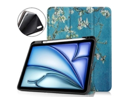 Capa Protetora Com Estampa Para Ipad Air 11 (2024), Compartimento Para Caneta E Suporte Triplo.