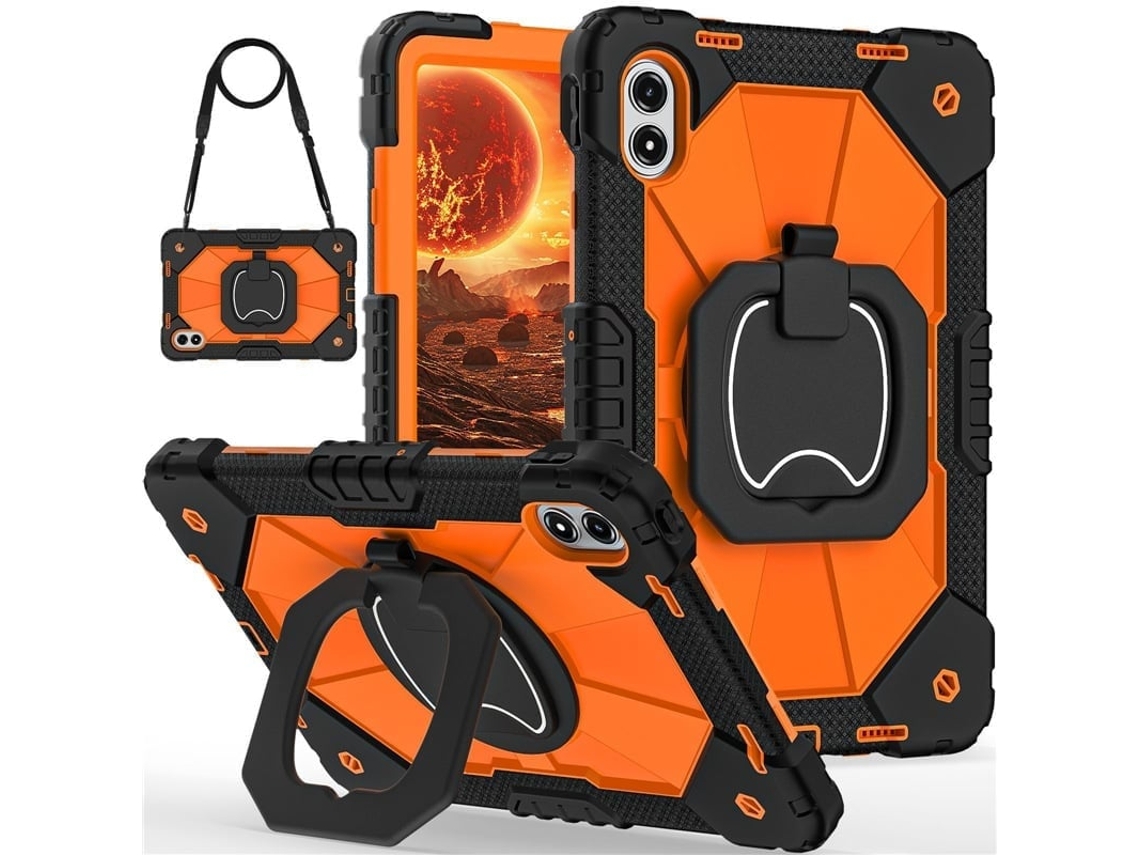 Capa Para Redmi Pad 2 Pro De 12,1 Polegadas (2025), Proteção Completa, Alça De Ombro Inclusa. Cor: Laranja. Czhhmart