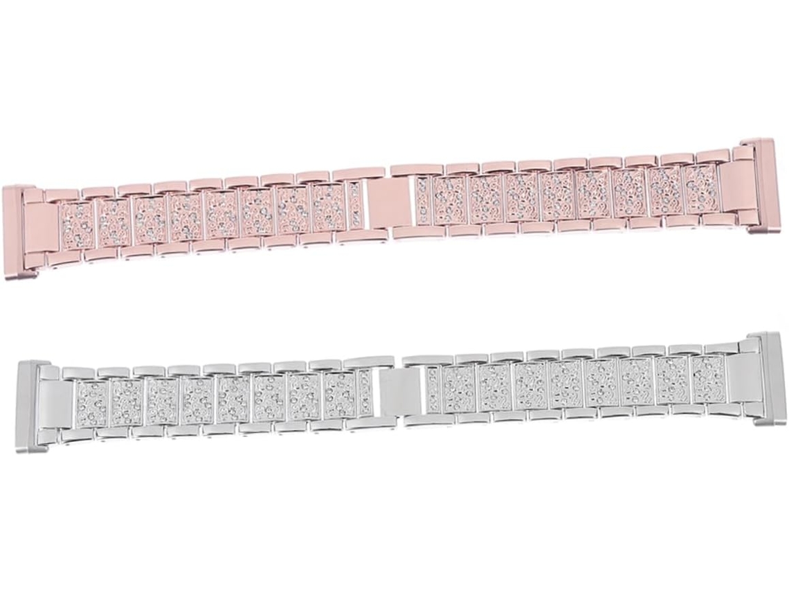 Conjunto De 2 Pulseiras Esportivas Com Alça De Aço Rosa Para Relógios E Acessórios.