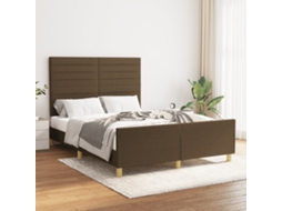 Vidaxl Estrutura De Cama Sem Colchão 140x190 Cm Tecido Castanho-escuro