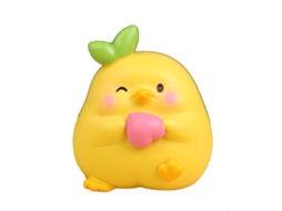 Figura de Resina de Pollito Cartoon Lindo Adorable Mini Ornamento para Oficina Coche Hogar