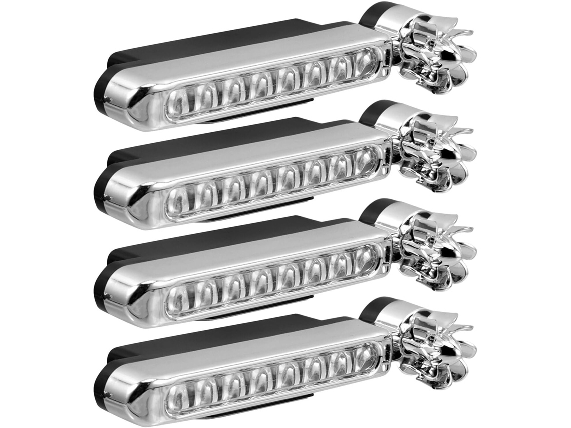 Abaodam Conjunto De 4-luzes Diurnas Led Para Grade Carro, Alimentadas Por Vento, Impermeáveis E Robustas Com Leds