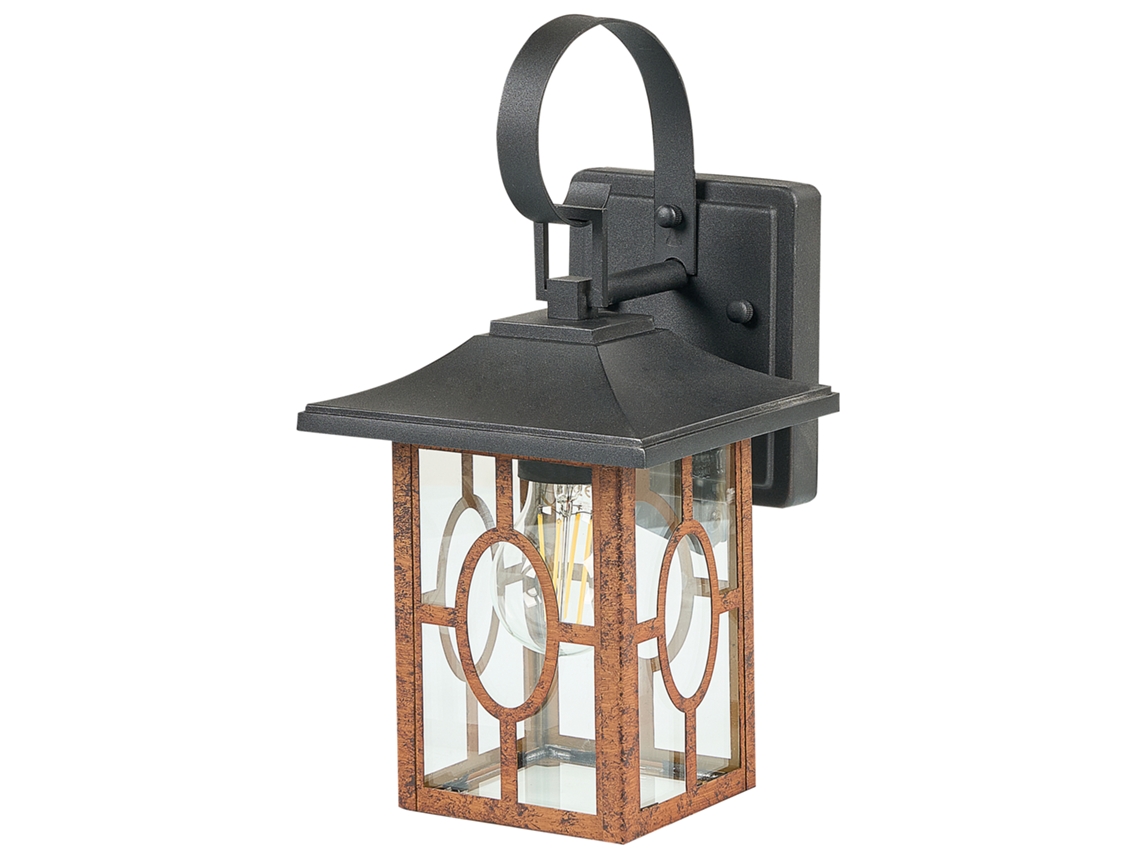 Iluminação De Parede Para Exterior Beliani Shaggie De Vidro Castanho 17x11x35