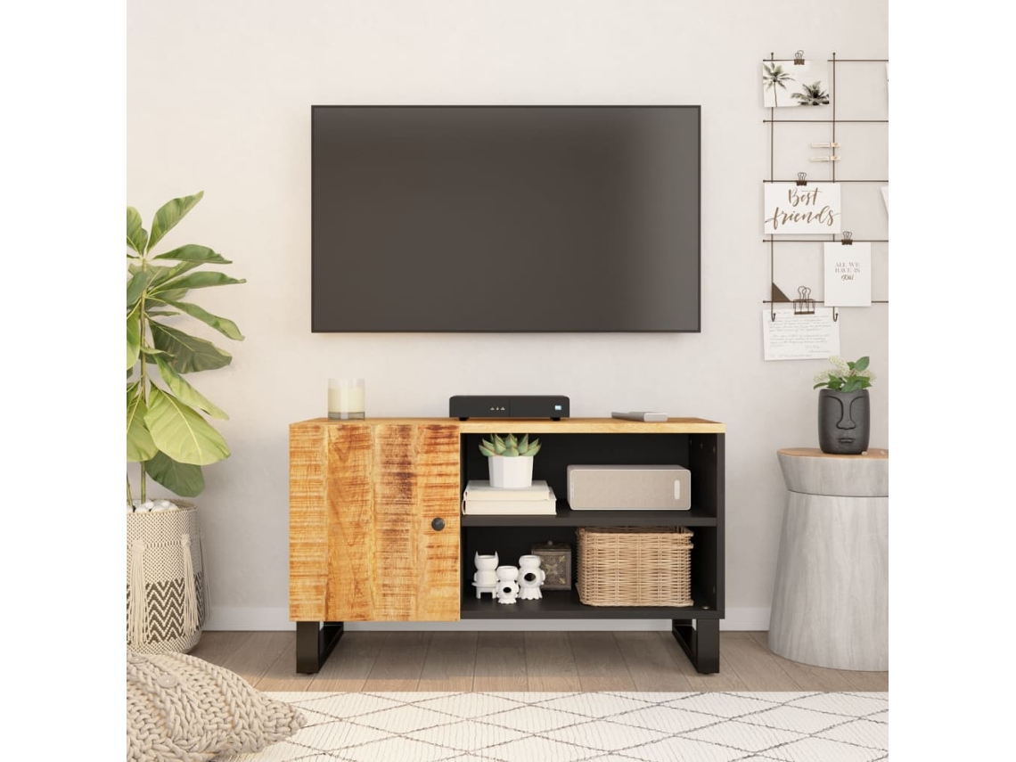 Vidaxl Móvel De Tv 80x33x46 Cm Mangueira Maciça/derivados Madeira
