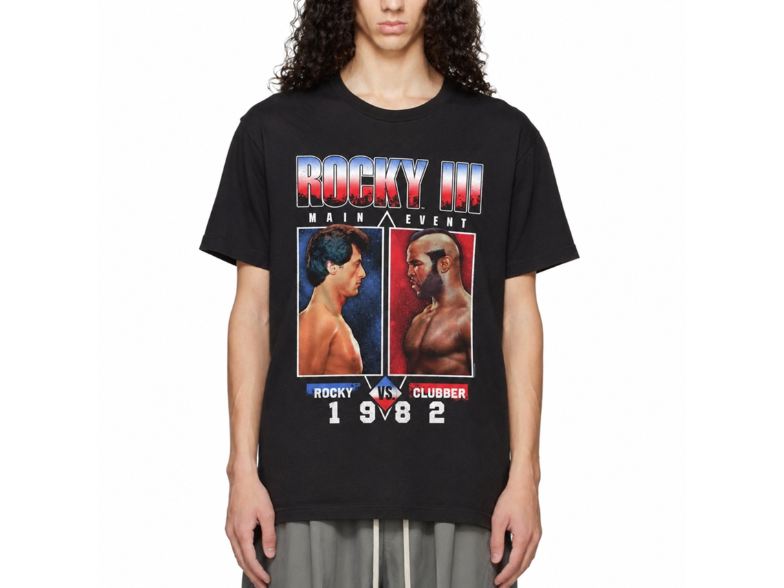 Rockinstone Rocky Movie Rocky Vs Clubber Black Adult T-shirt Size:l
