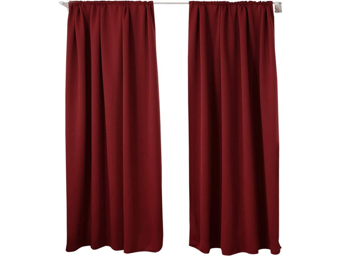 Cortina Blackout Térmica, Privacidade, 135 X 245 Cm, Vermelho
