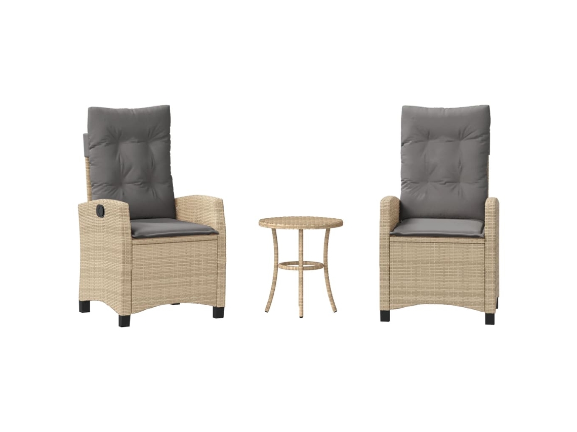 Bistro Set, Bistro Sets Vidaxl Bege Rattan / Vime (n/a)