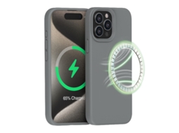 Capa Para Iphone 14 (cinza Carvão (magnética)), Silicone Líquido, Magnética