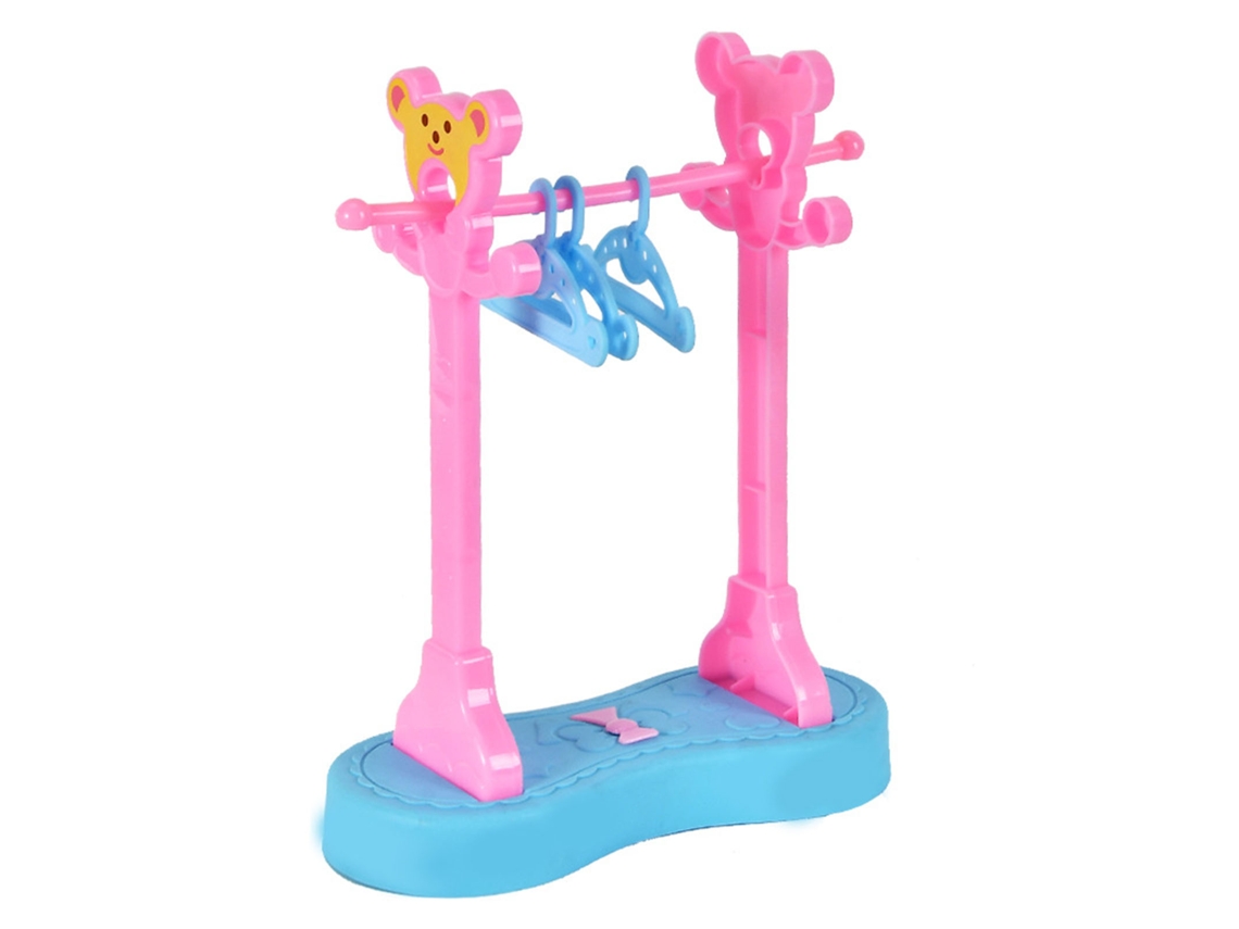 Mali cabideiro para Roupas de Boneca Miniatura com Cabides Economiza Espaço e Desenvolve Habilidades Motoras