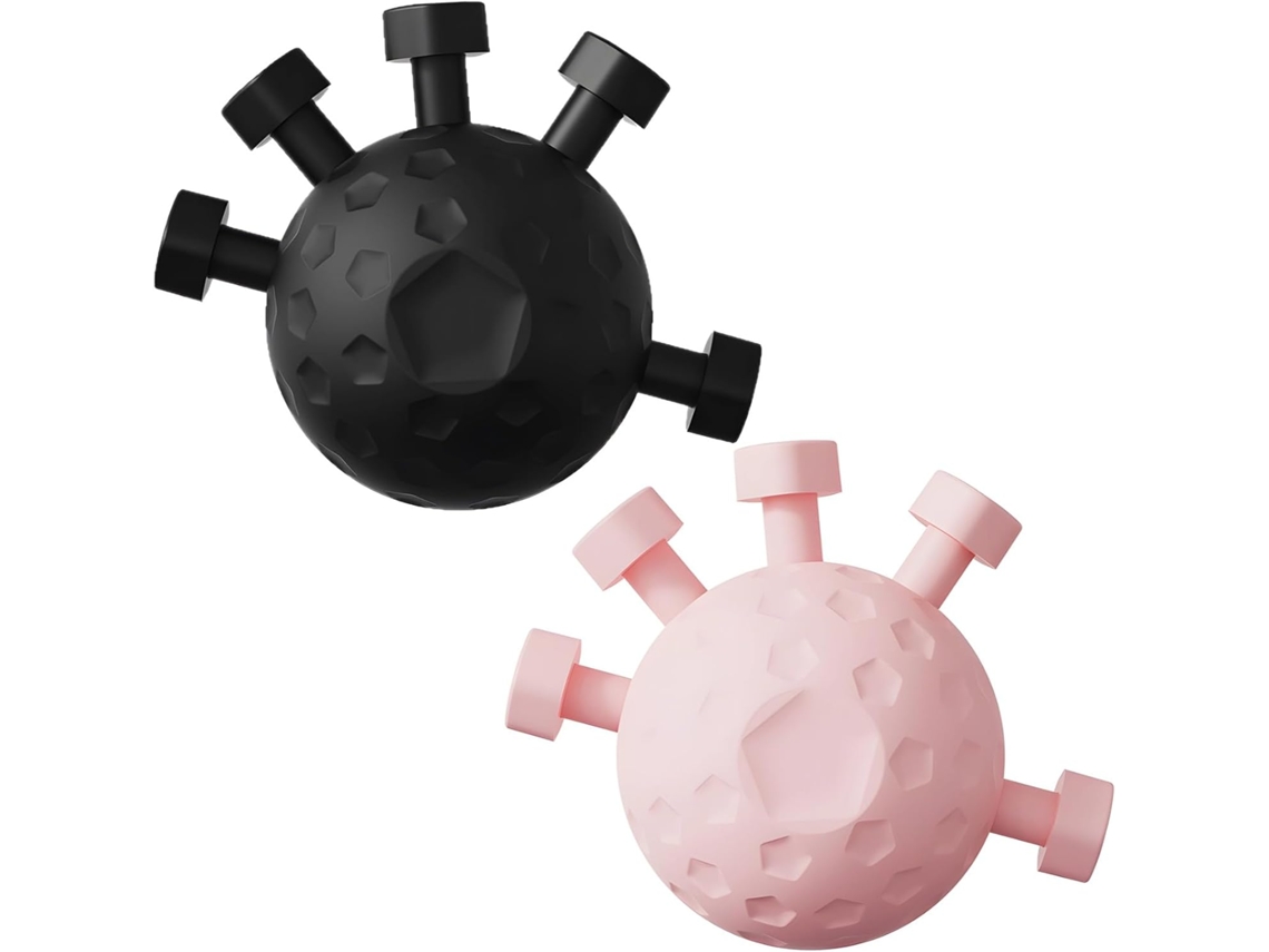 Fortalecedores De Preensão Para Os Dedos, Conjunto Com 2 Bolas De Exercício Para Mãos E Dedos, Preto E Rosa