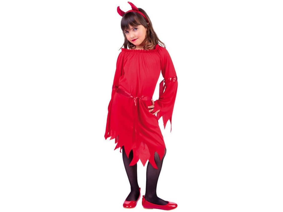 Fato de Menina DISFRAZZES Diaba Vermelha (Tam: 3 a 4 anos)