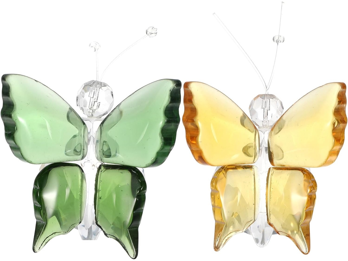 Enfeite Cristal Adorável Decoração 2 Peças Design Artístico Exclusivo Estar Escritório Acessórios Decorativos GOKOCO