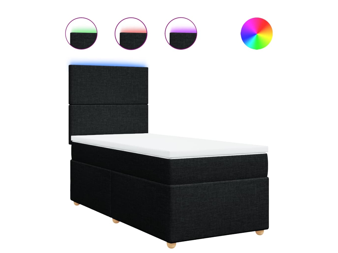 Box Spring Bed, Box Spring Beds Vidaxl Preto Tecido (90 X 190 Cm)