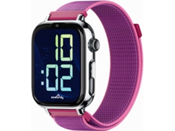 Smartwatch SAVEFAMILY SaveWatch Plus 2 para Crianças (Tecido - Prateado/Framboesa)