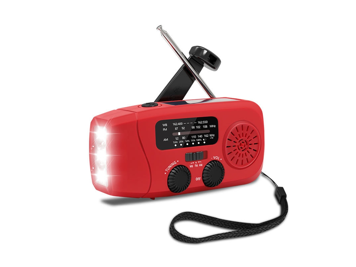 Rádio portátil de emergência HEXINYIGJLY, energia solar, preparação, vermelho