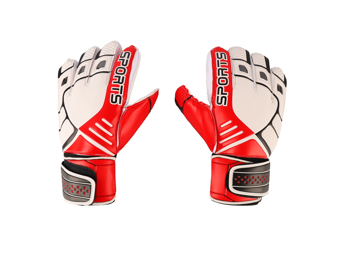 Luvas de Goleiro de Futebol, Anti deslizantes, Látex, Para Adultos, Vermelhas, Tamanho 8 S/MARCA