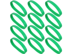 100-pulseiras De Silicone Verdes Para Esportes, Pulseiras Elásticas Ajustáveis Para Adolescentes E Adultos, Acessórios