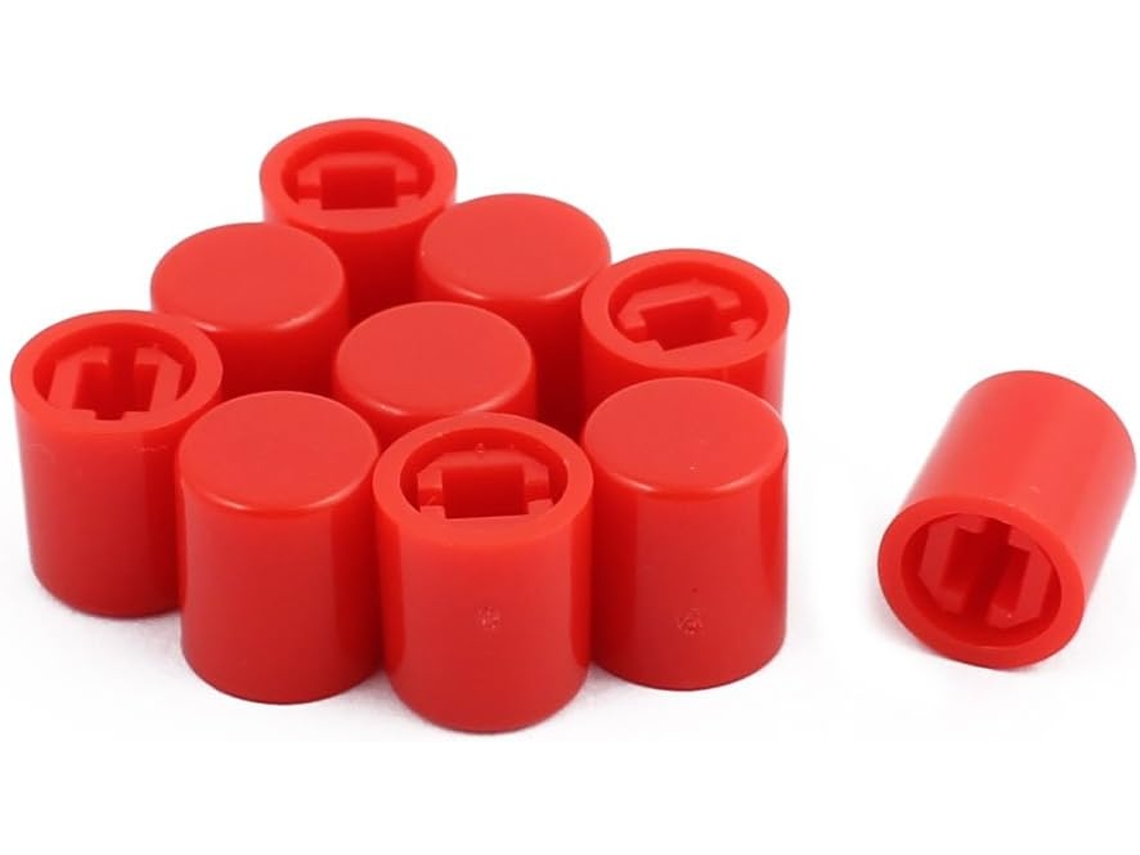 Conjunto de 10 capas protetoras redondas para botões táteis, vermelhas CHABERLU