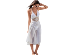 Vestido de Praia Feminino Sem Mangas com Decote V e Amarração SFUSHOS