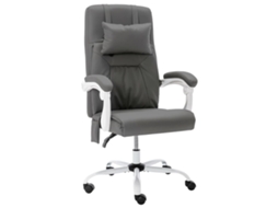 Vidaxl Cadeira Escritório C/ Função Massagem Couro Artificial Cinzento