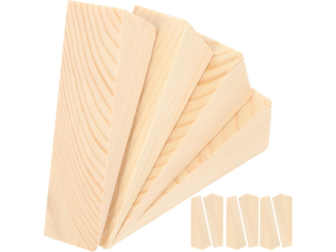 Suporte de madeira bege Batentes, 10 peças, 10x3x3 cm, amortecedores seguros
